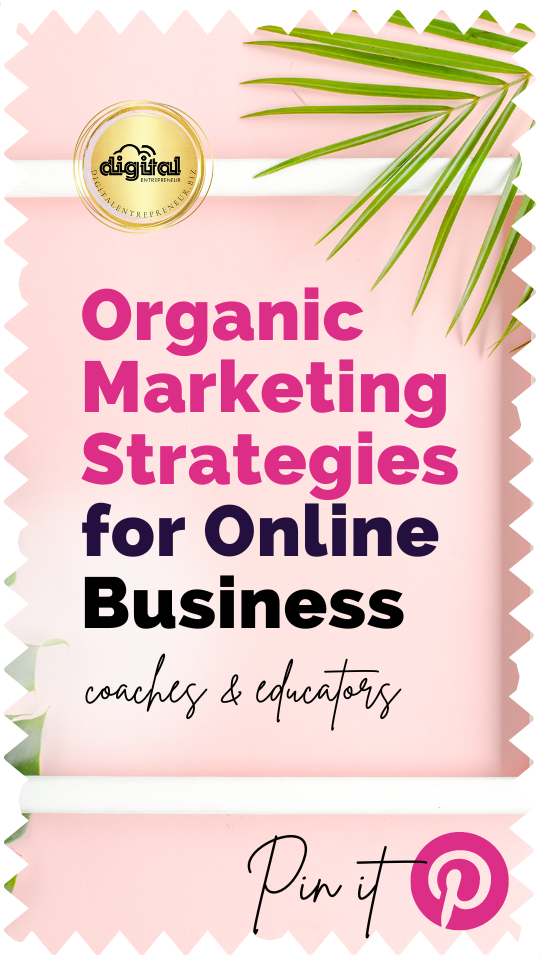Pinterest Pin organic marketing strategies 